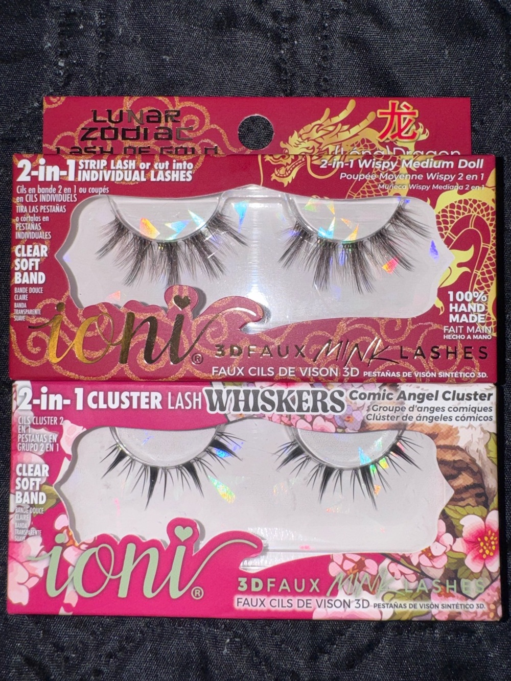 Ioni 2-in-1 Cluster Lash Whiskers False Eyelashes - Pink Packaging
